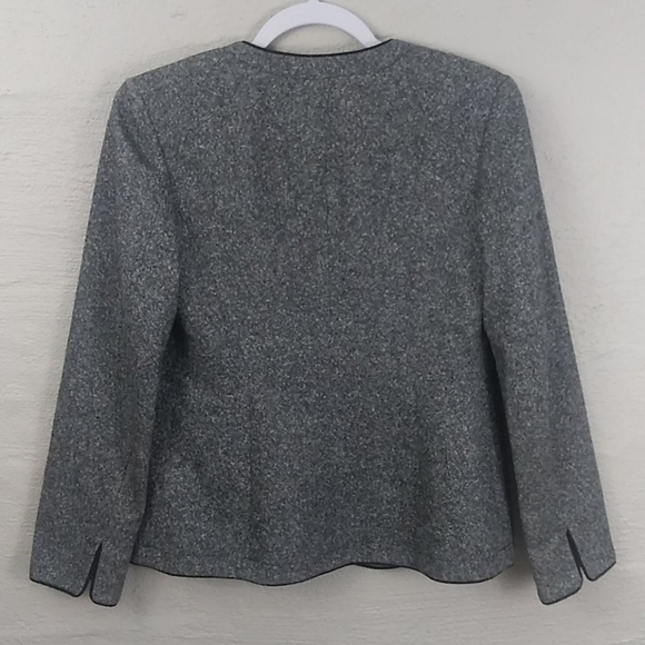 Pendleton Vintage Gray Wool Silk Blend Marble V-Neck Three Button Front Blazer - Picture 10 of 10